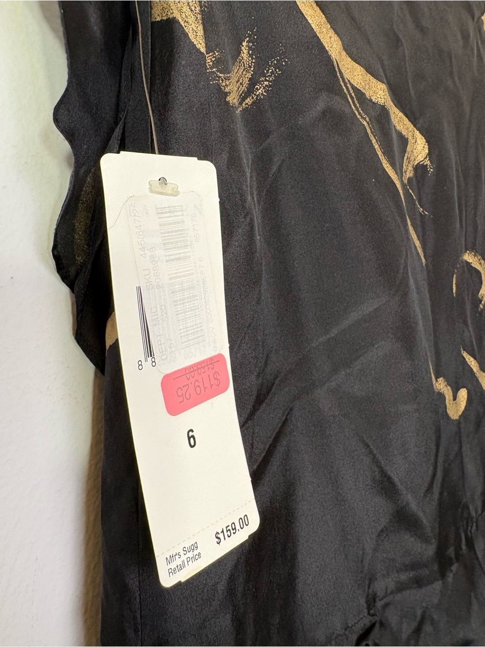 NWT Lauren Ralph Lauren 2 Piece 100% silk ruffle gold splash blouse skirt 4/6 S - Picture 3 of 16